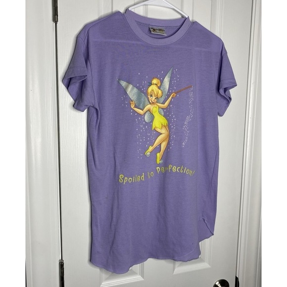 Walt Disney World Vintage Sleepwear Tinker Bell Sleep Shirt Purple M/L *read* - Picture 2 of 7